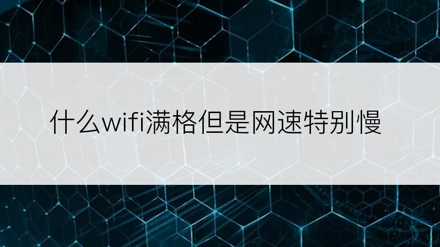 什么wifi满格但是网速特别慢