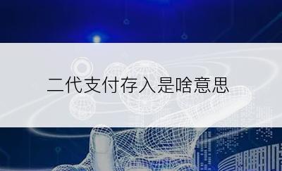 二代支付存入是啥意思