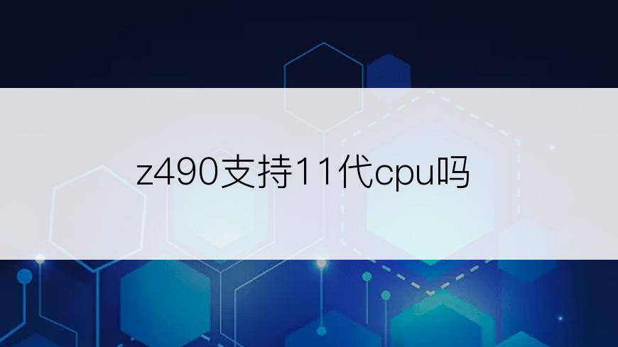 z490支持11代cpu吗
