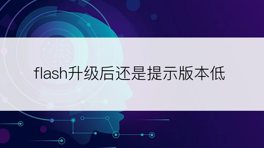 flash升级后还是提示版本低