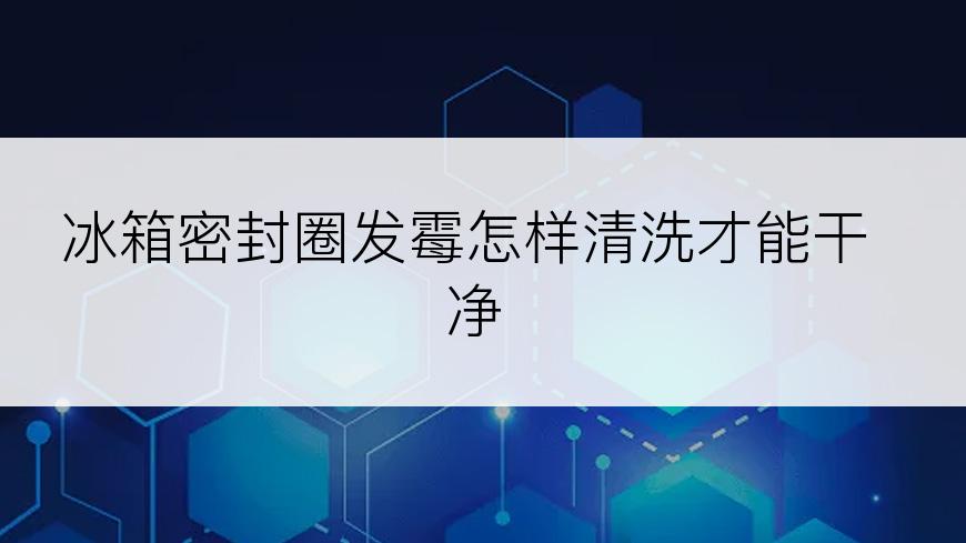 冰箱密封圈发霉怎样清洗才能干净