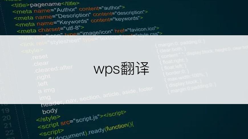 wps翻译