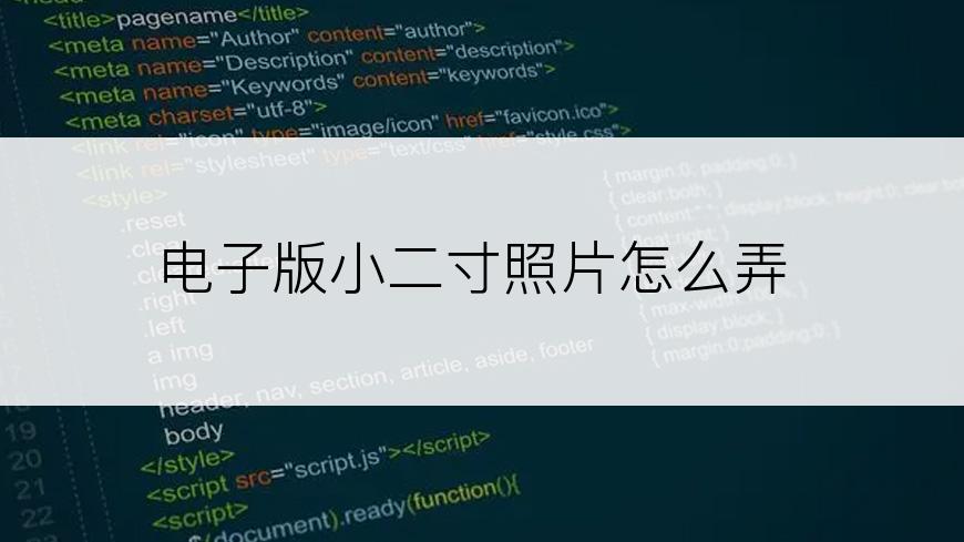 电子版小二寸照片怎么弄