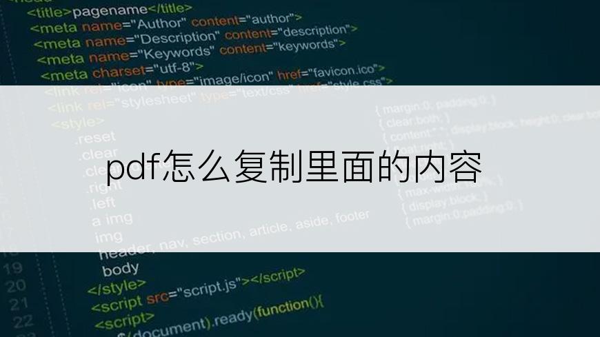 pdf怎么复制里面的内容