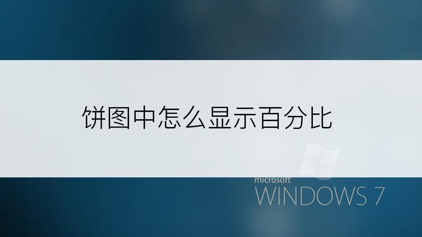 饼图中怎么显示百分比