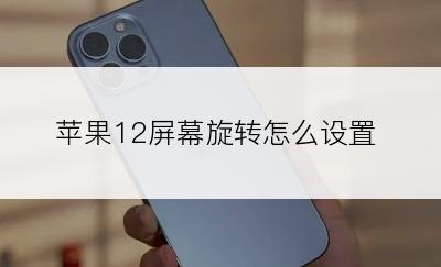 苹果12屏幕旋转怎么设置