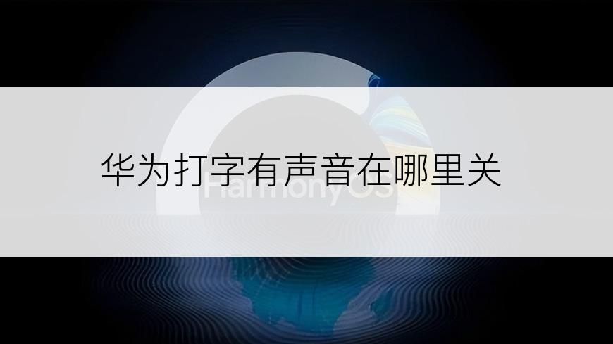 华为打字有声音在哪里关