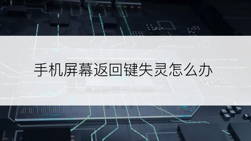 手机屏幕返回键失灵怎么办