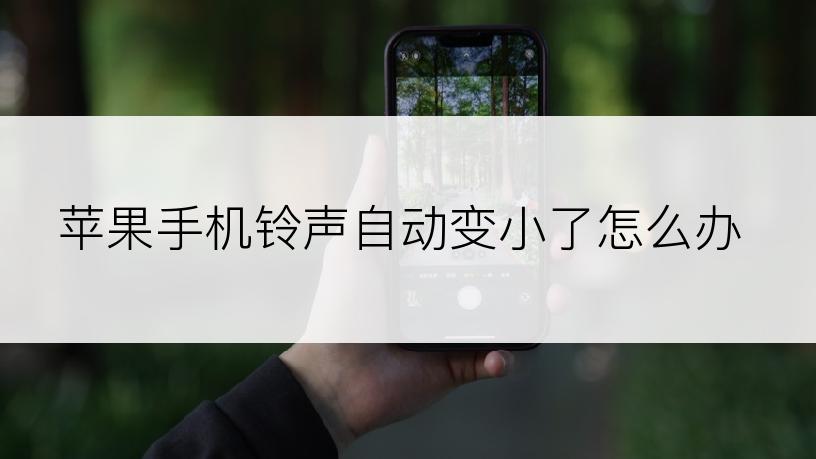 苹果手机铃声自动变小了怎么办