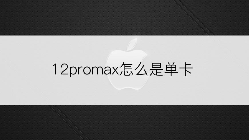 12promax怎么是单卡