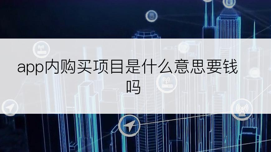 app内购买项目是什么意思要钱吗