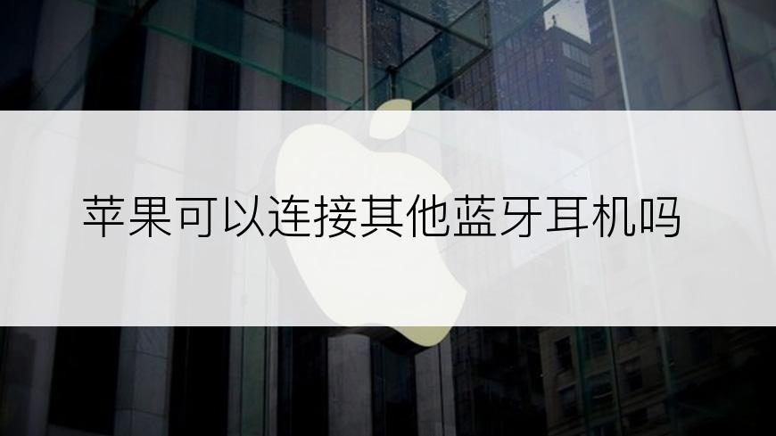 苹果可以连接其他蓝牙耳机吗