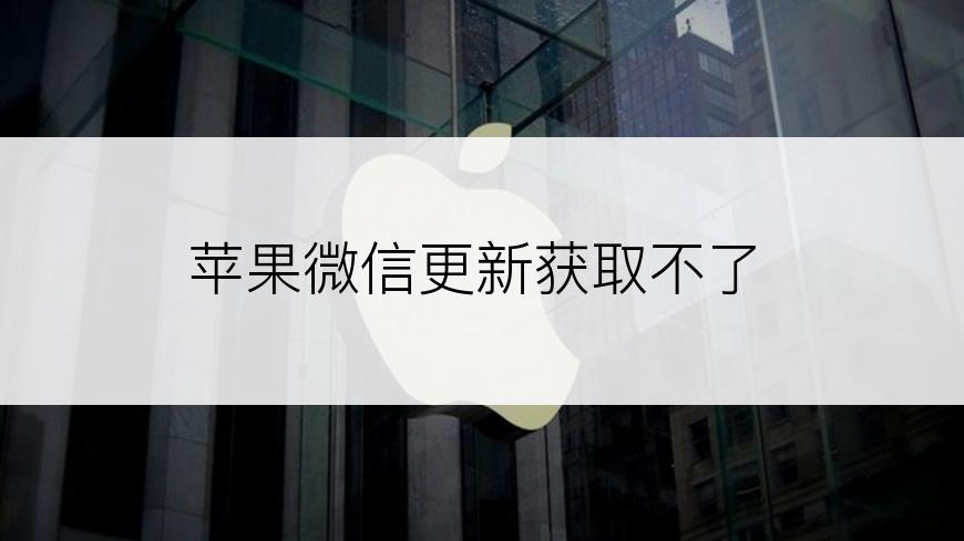 苹果微信更新获取不了