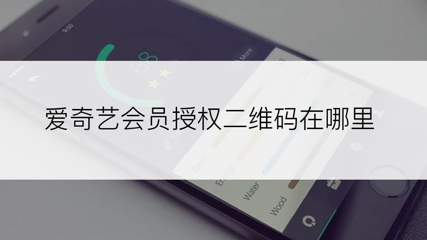 爱奇艺会员授权二维码在哪里
