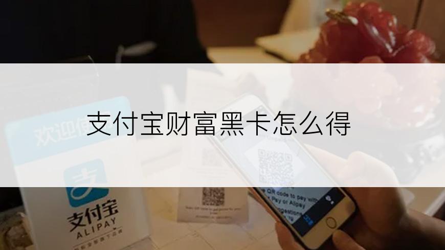 支付宝财富黑卡怎么得