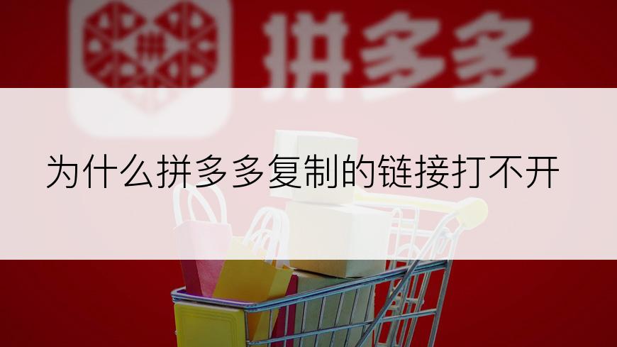 为什么拼多多复制的链接打不开