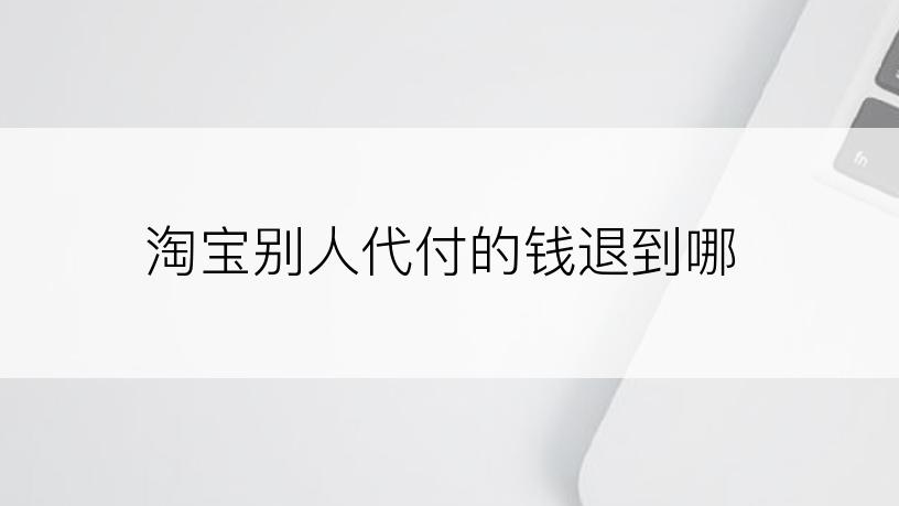淘宝别人代付的钱退到哪