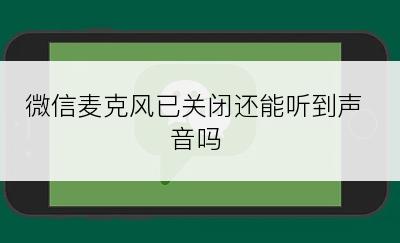 微信麦克风已关闭还能听到声音吗