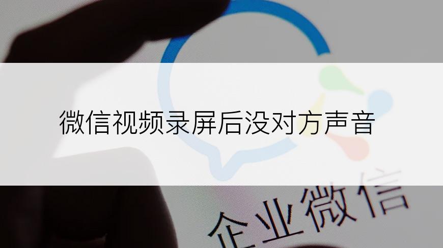 微信视频录屏后没对方声音