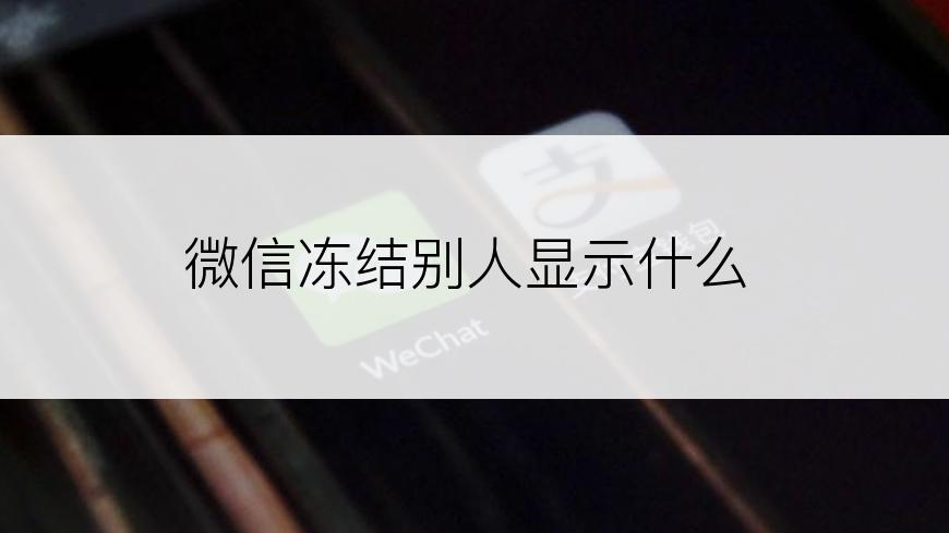 微信冻结别人显示什么
