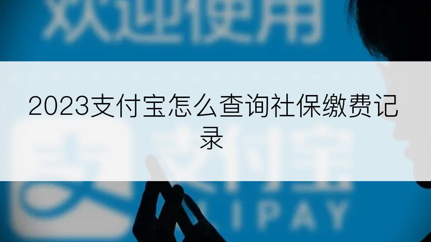 2023支付宝怎么查询社保缴费记录