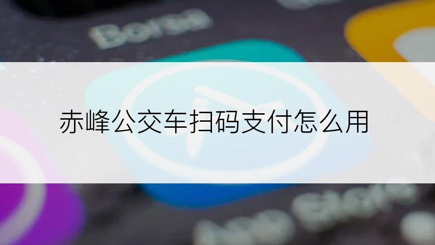 赤峰公交车扫码支付怎么用