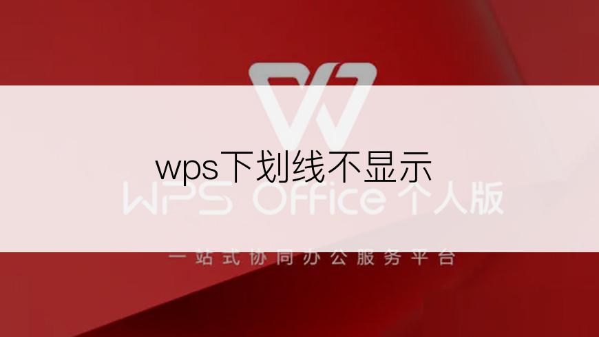 wps下划线不显示