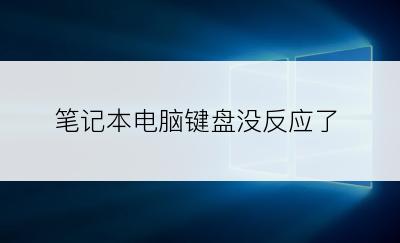 笔记本电脑键盘没反应了