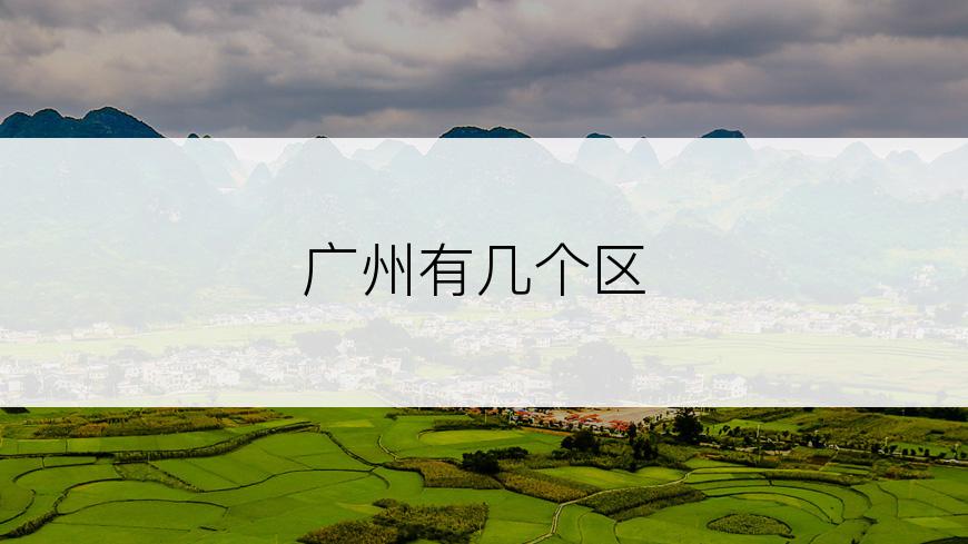 广州有几个区