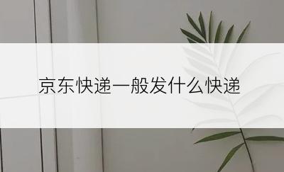 京东快递一般发什么快递