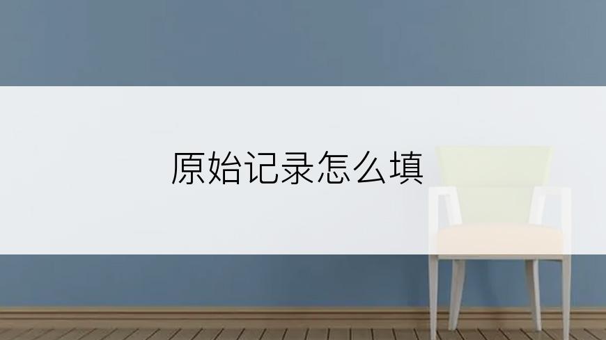 原始记录怎么填