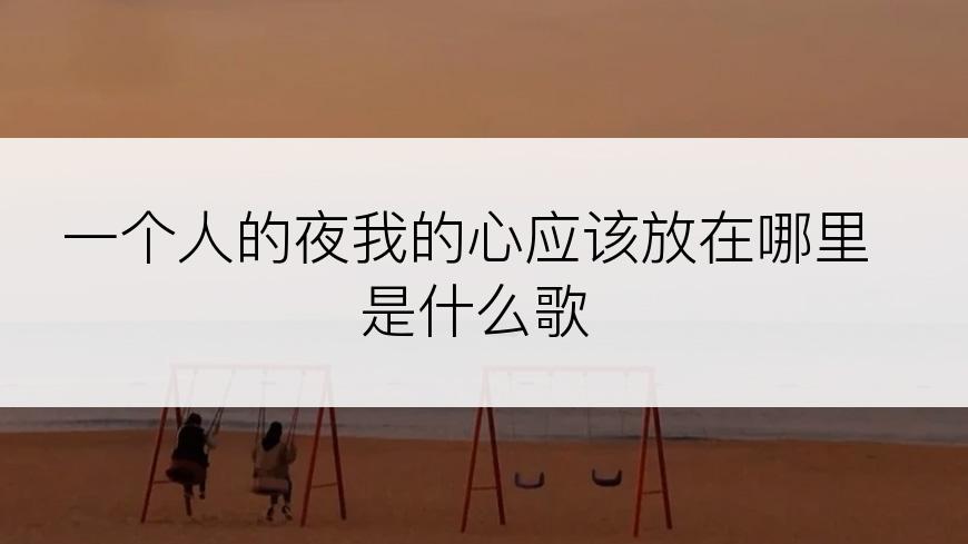 一个人的夜我的心应该放在哪里是什么歌