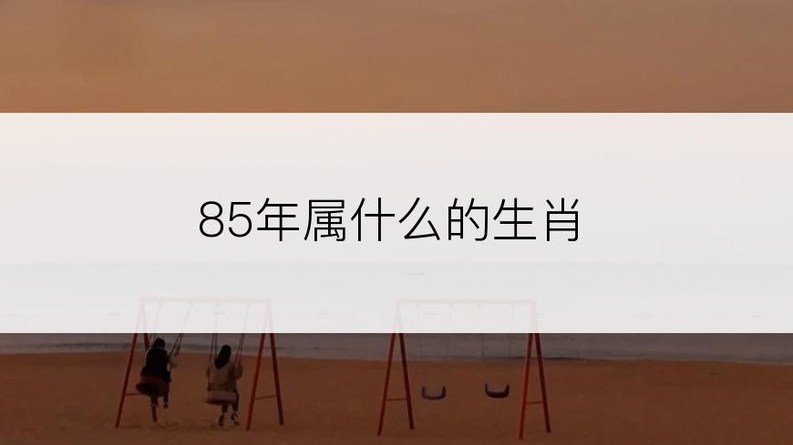 85年属什么的生肖