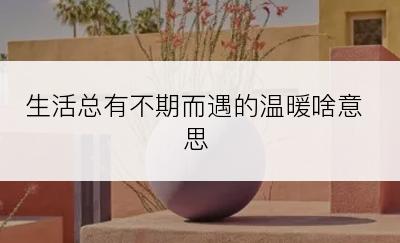 生活总有不期而遇的温暖啥意思