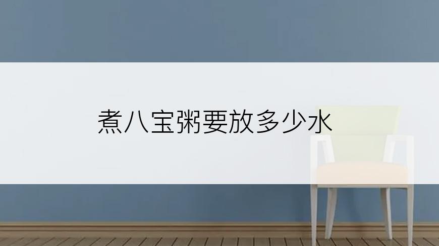 煮八宝粥要放多少水