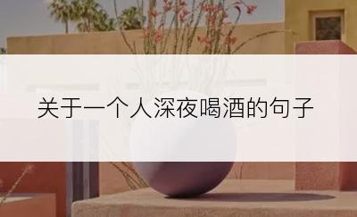 关于一个人深夜喝酒的句子