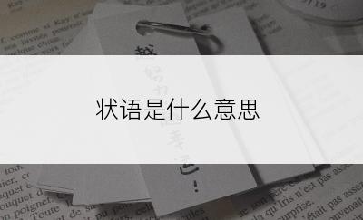 状语是什么意思