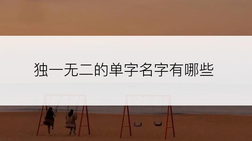 独一无二的单字名字有哪些