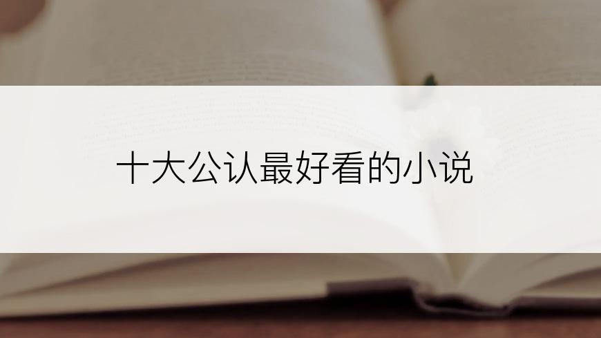 十大公认最好看的小说