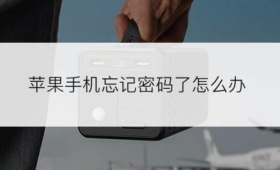 苹果手机忘记密码了怎么办