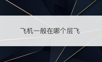 飞机一般在哪个层飞