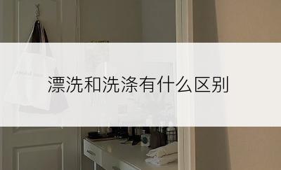 漂洗和洗涤有什么区别
