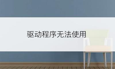 驱动程序无法使用