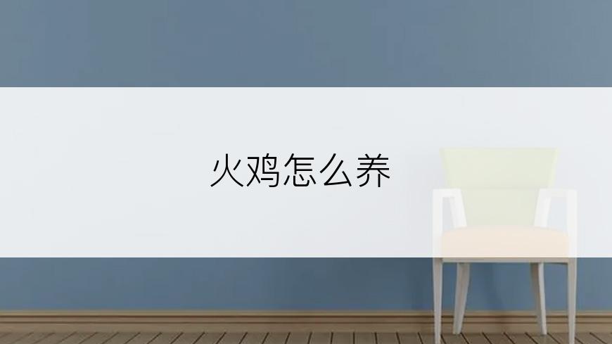 火鸡怎么养