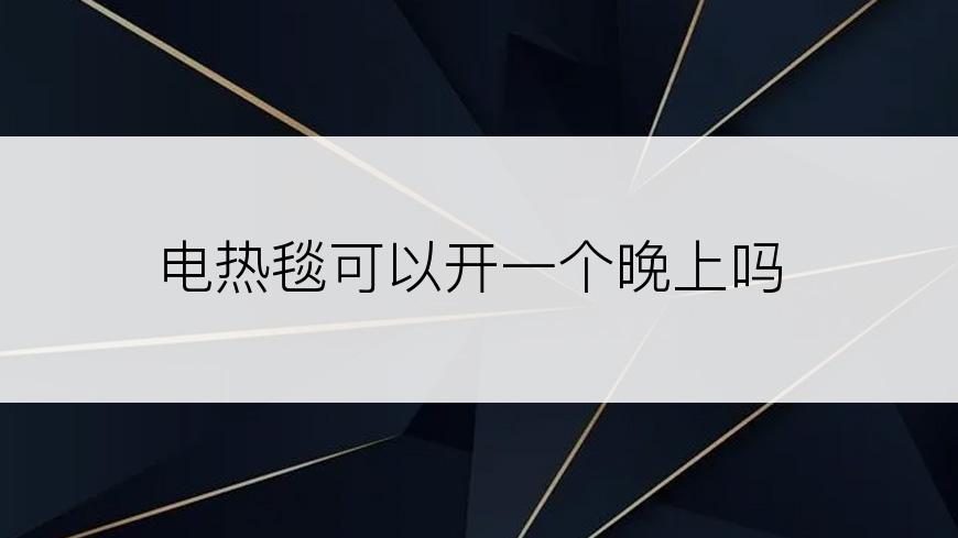 电热毯可以开一个晚上吗