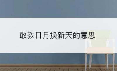 敢教日月换新天的意思