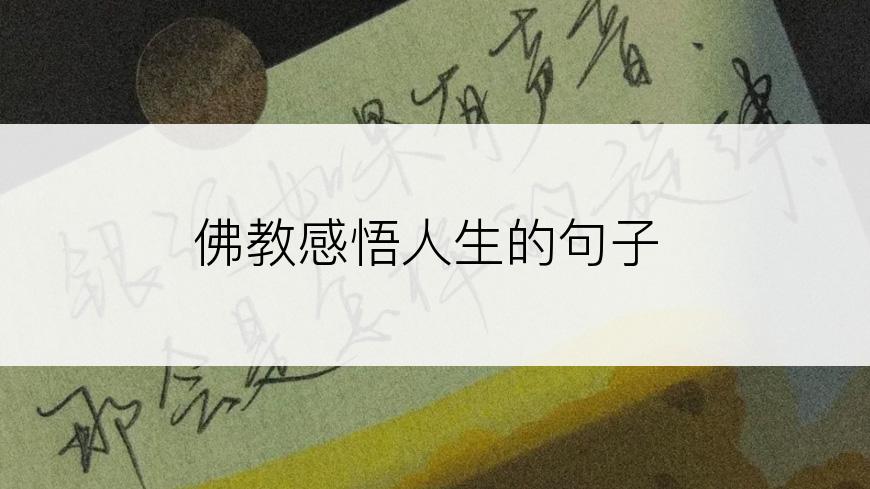 佛教感悟人生的句子