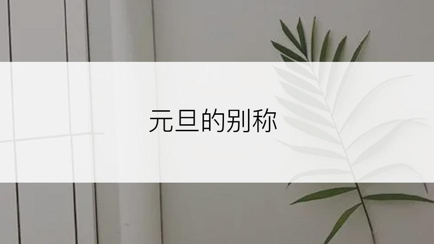 元旦的别称