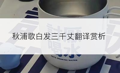 秋浦歌白发三千丈翻译赏析