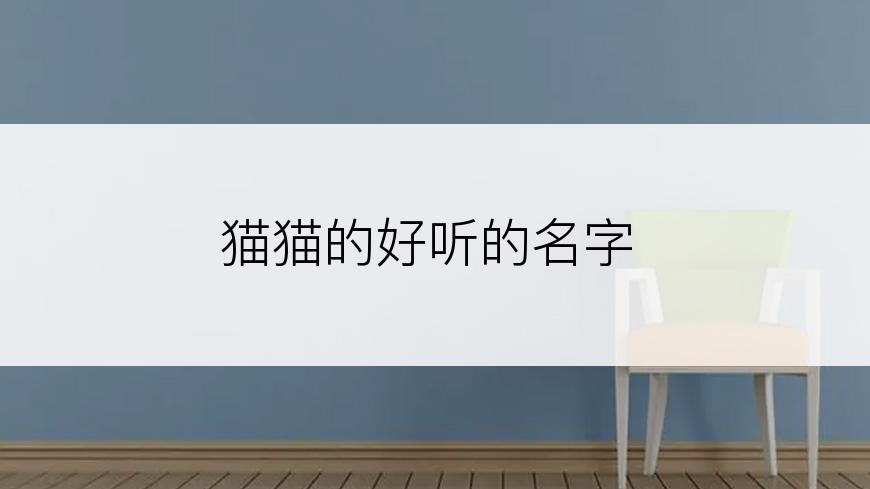 猫猫的好听的名字